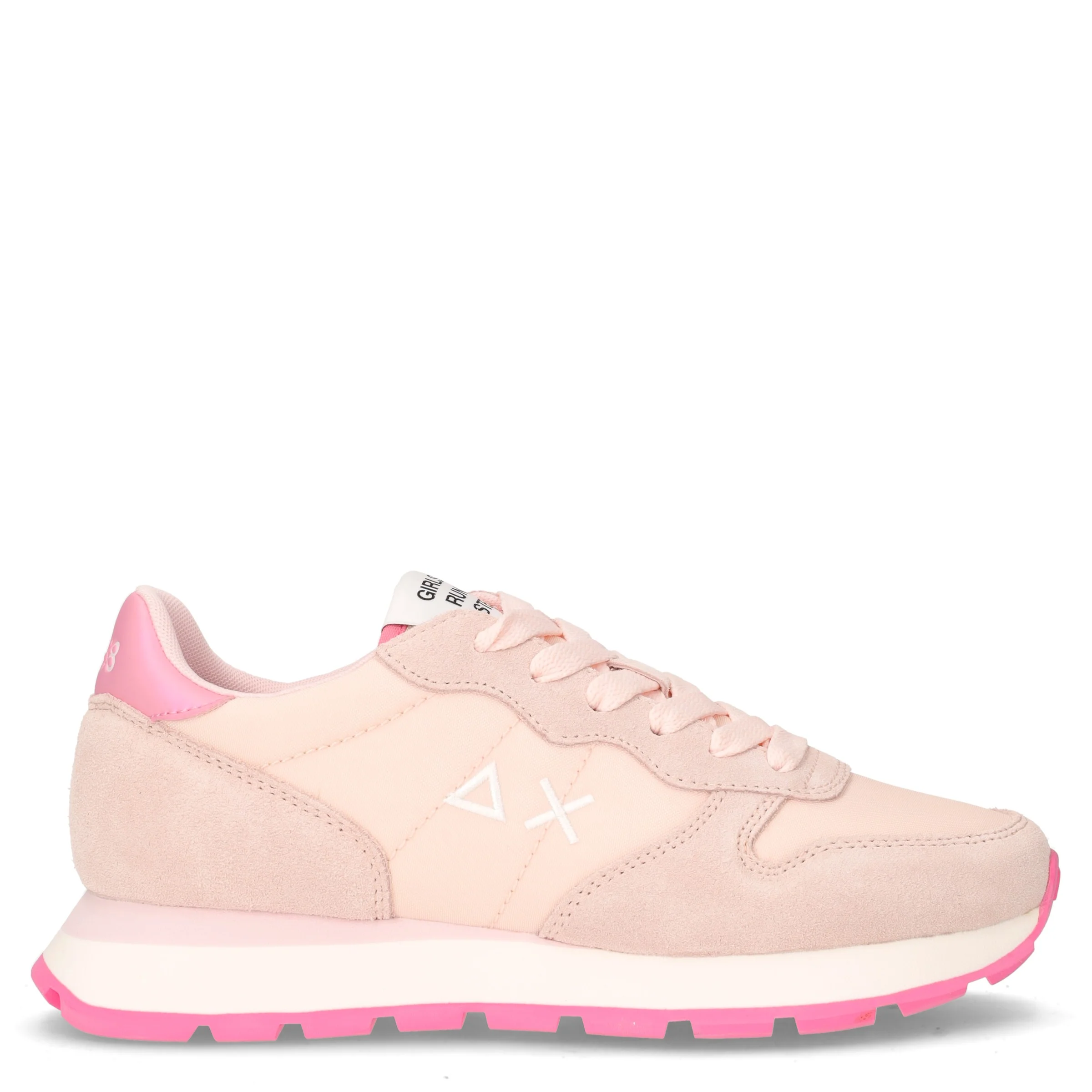 Ally Solid sneaker in pelle e tessuto porcellana