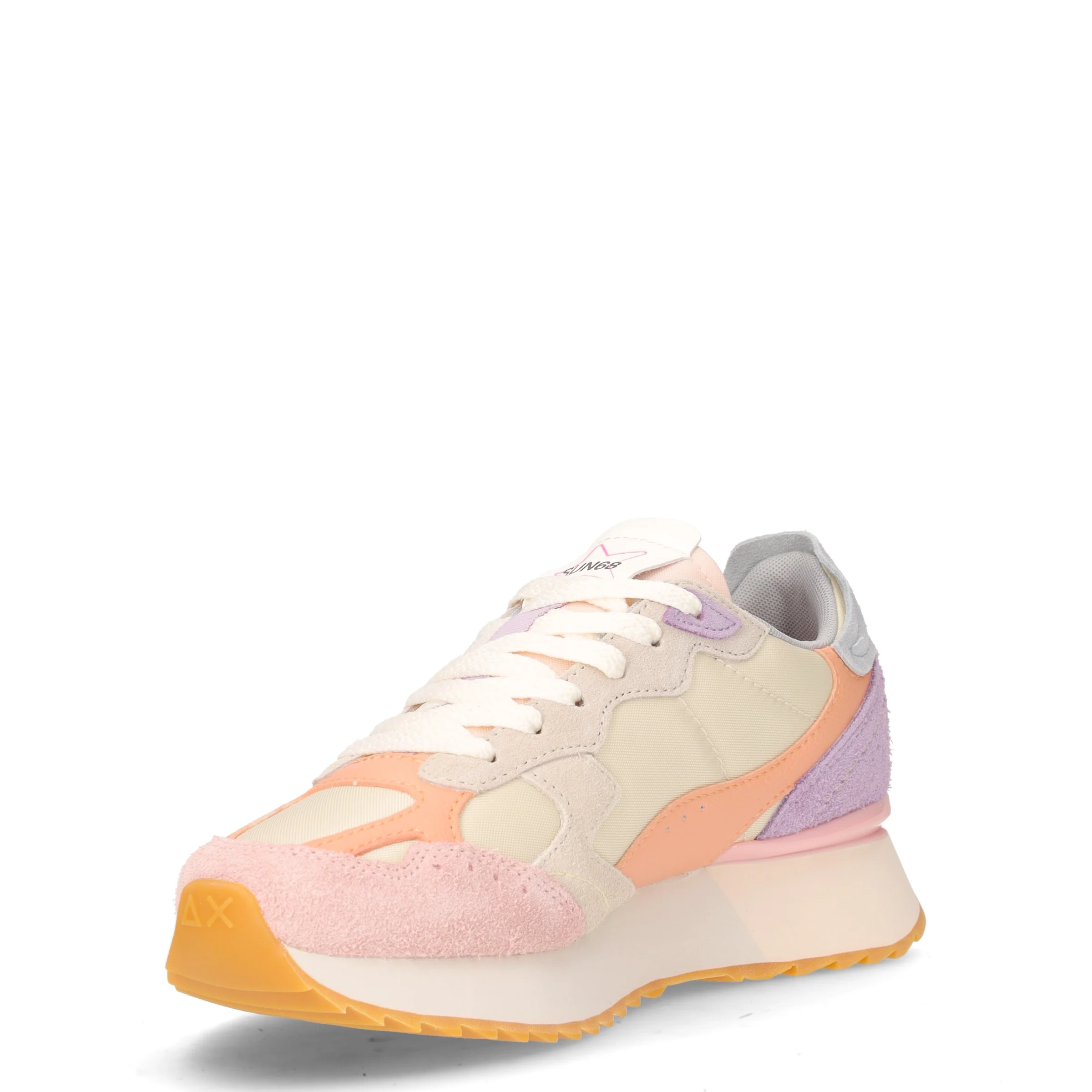 Starlight Multicolor Option sneaker in pelle e tessuto bianco panna rosa - Image 3