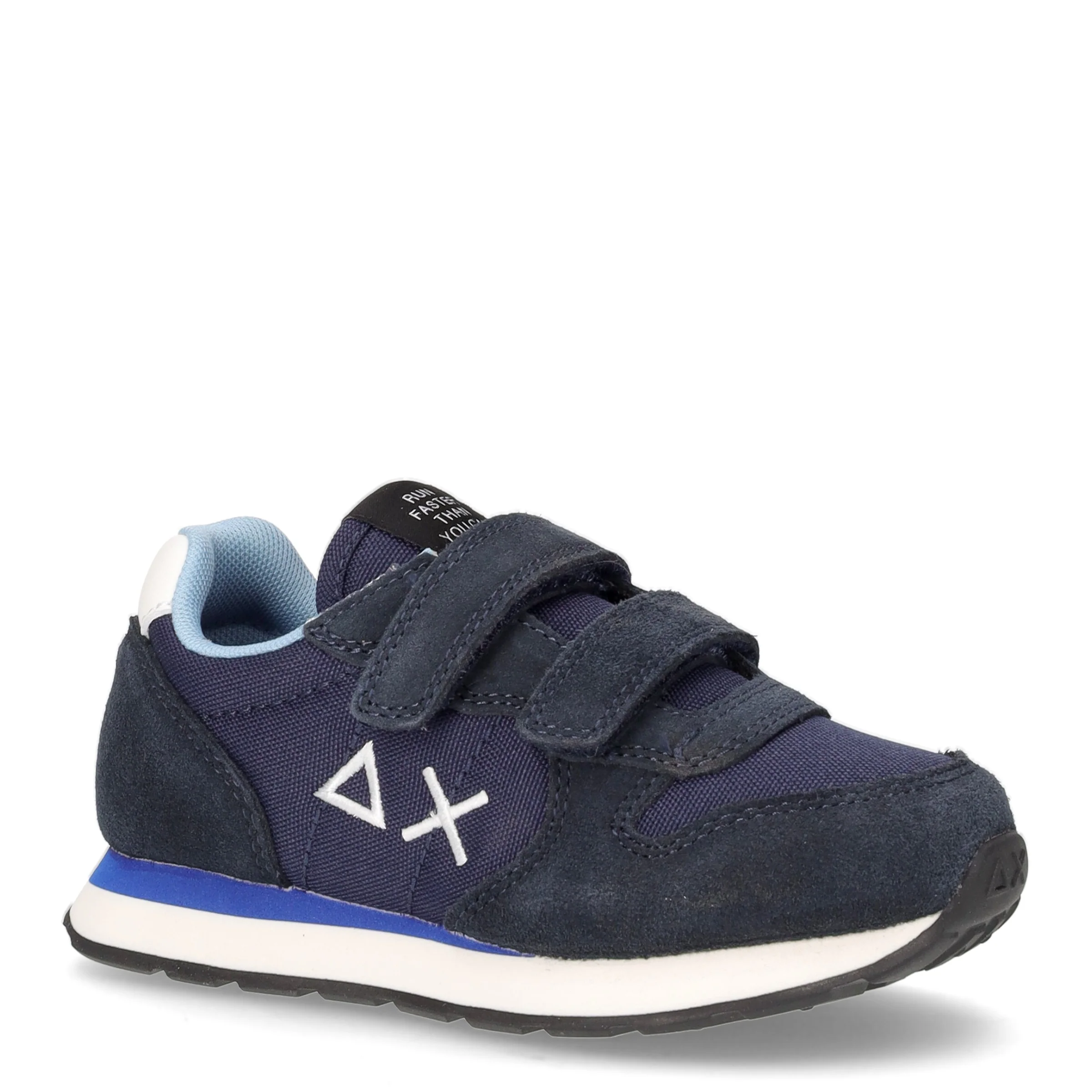 Tom Solid sneaker bambino in pelle e tessuto navy blu - Image 2