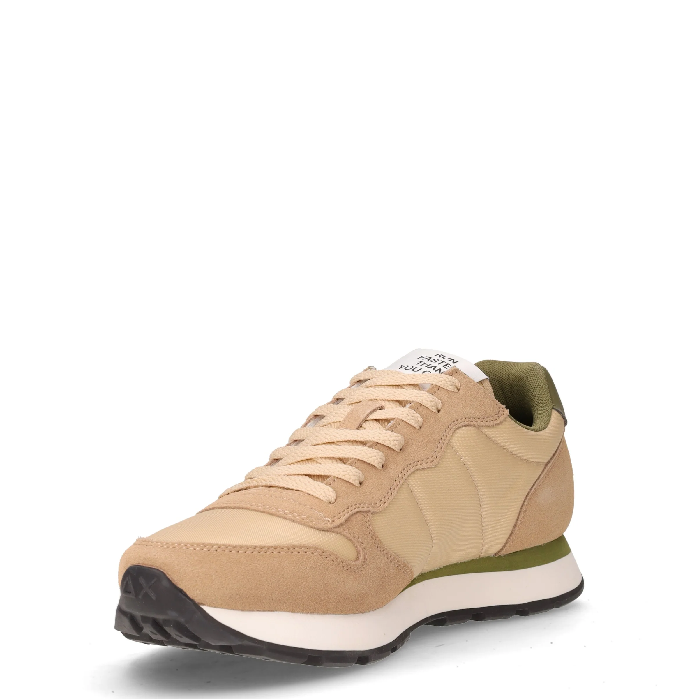 Tom Solid sneaker in pelle e tessuto beige - Image 3