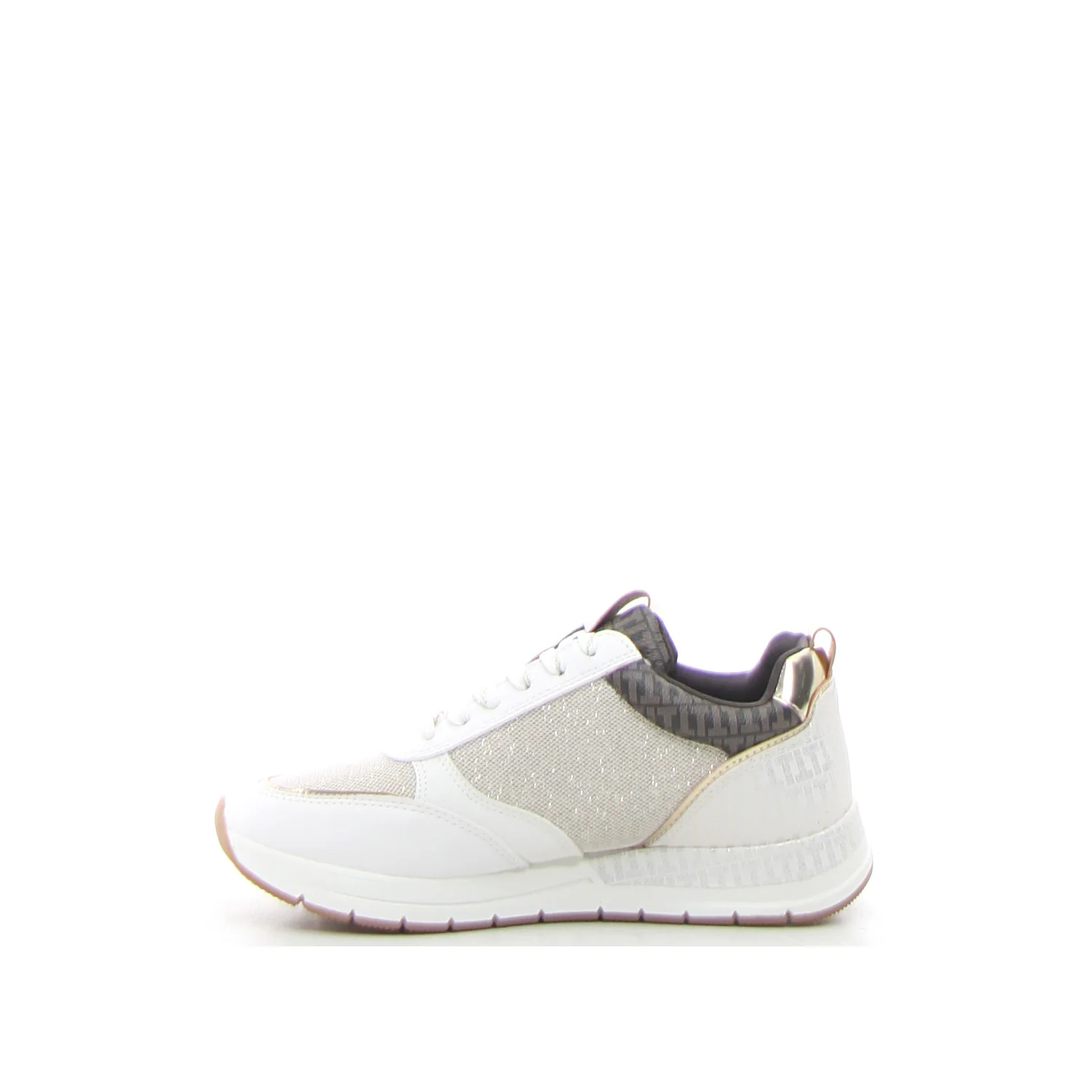 Sneaker con zip laterale in ecopelle avorio - Image 2