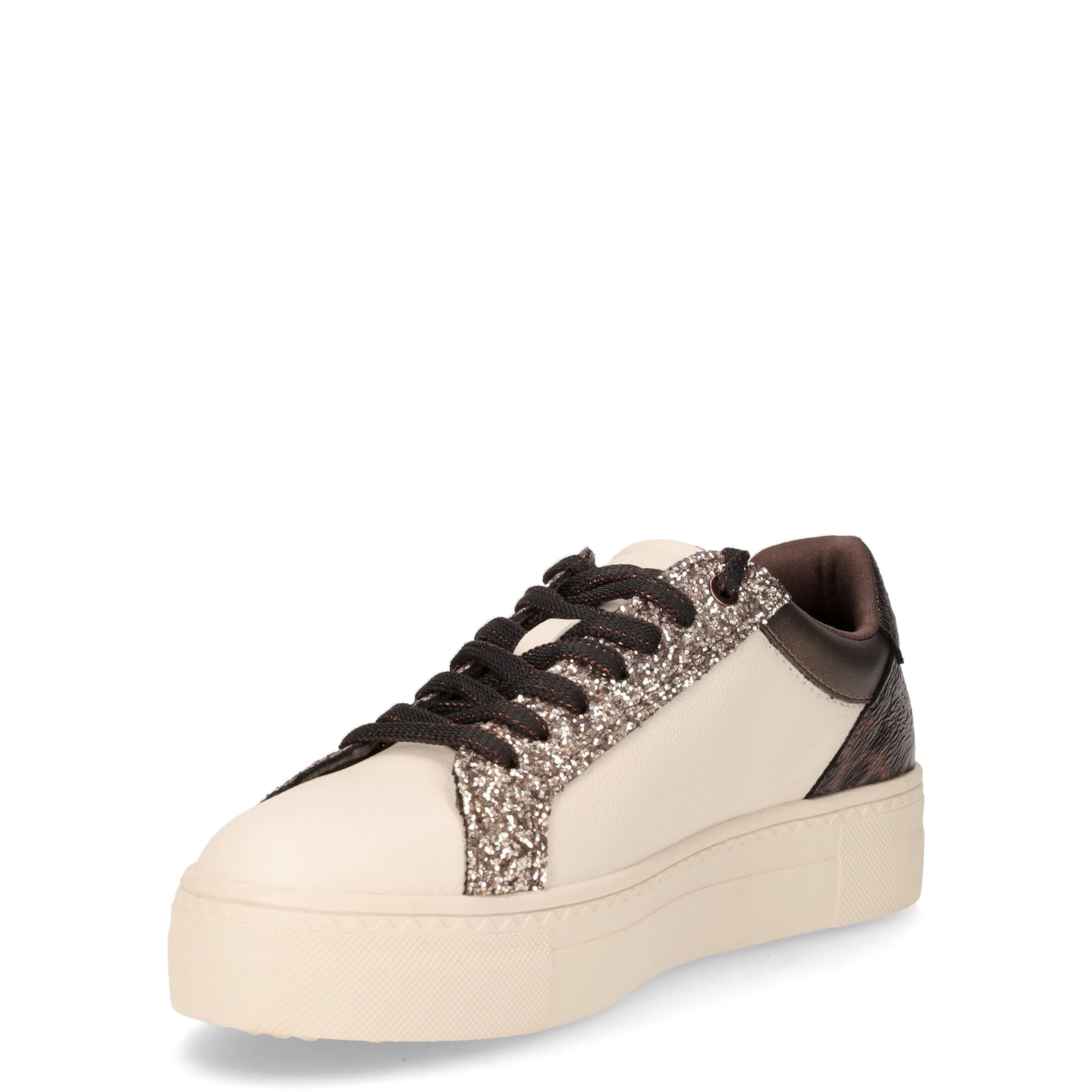 Sneaker con zip laterale in ecopelle avorio - Image 3
