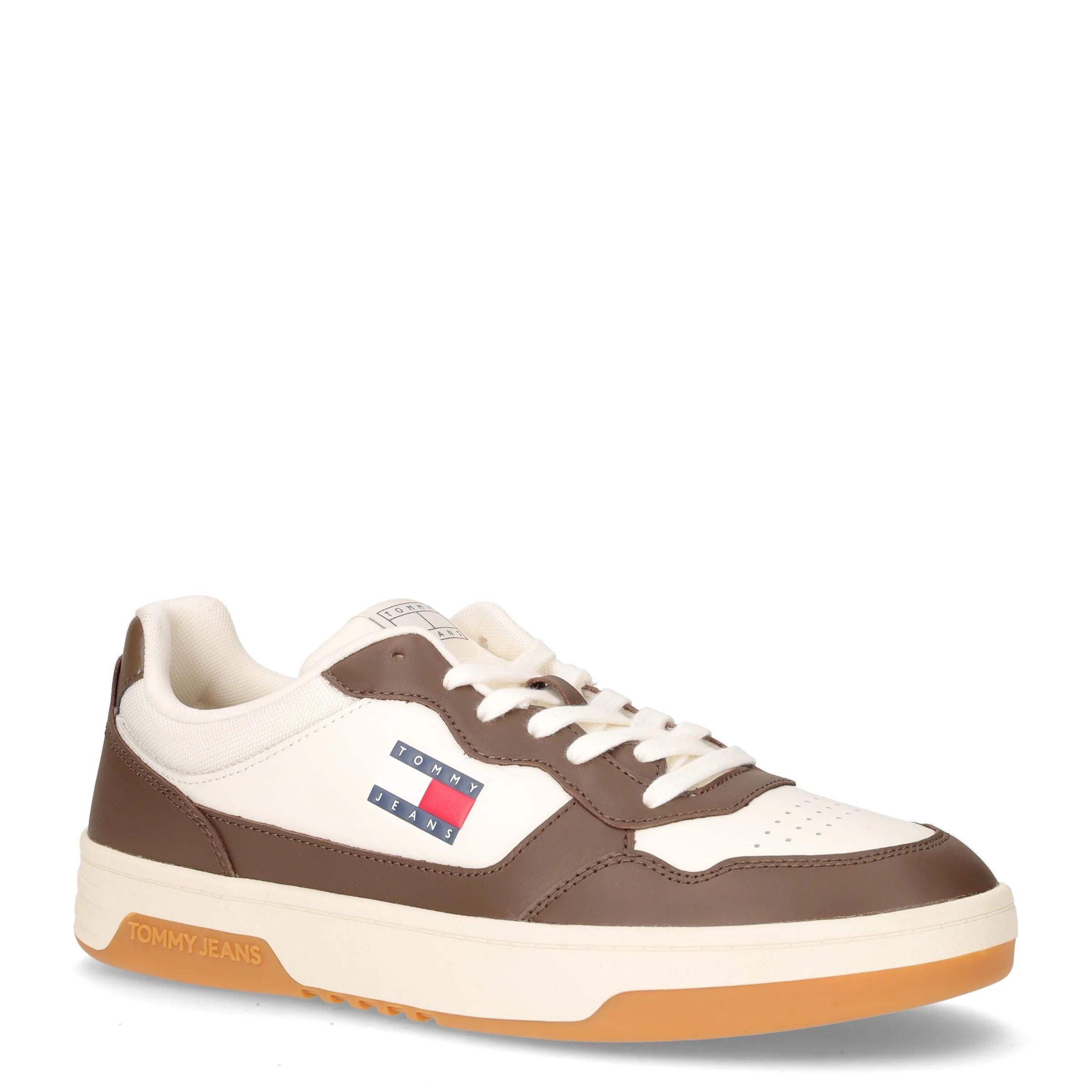 JTM Cupsole sneaker in pelle avorio marrone - Image 2