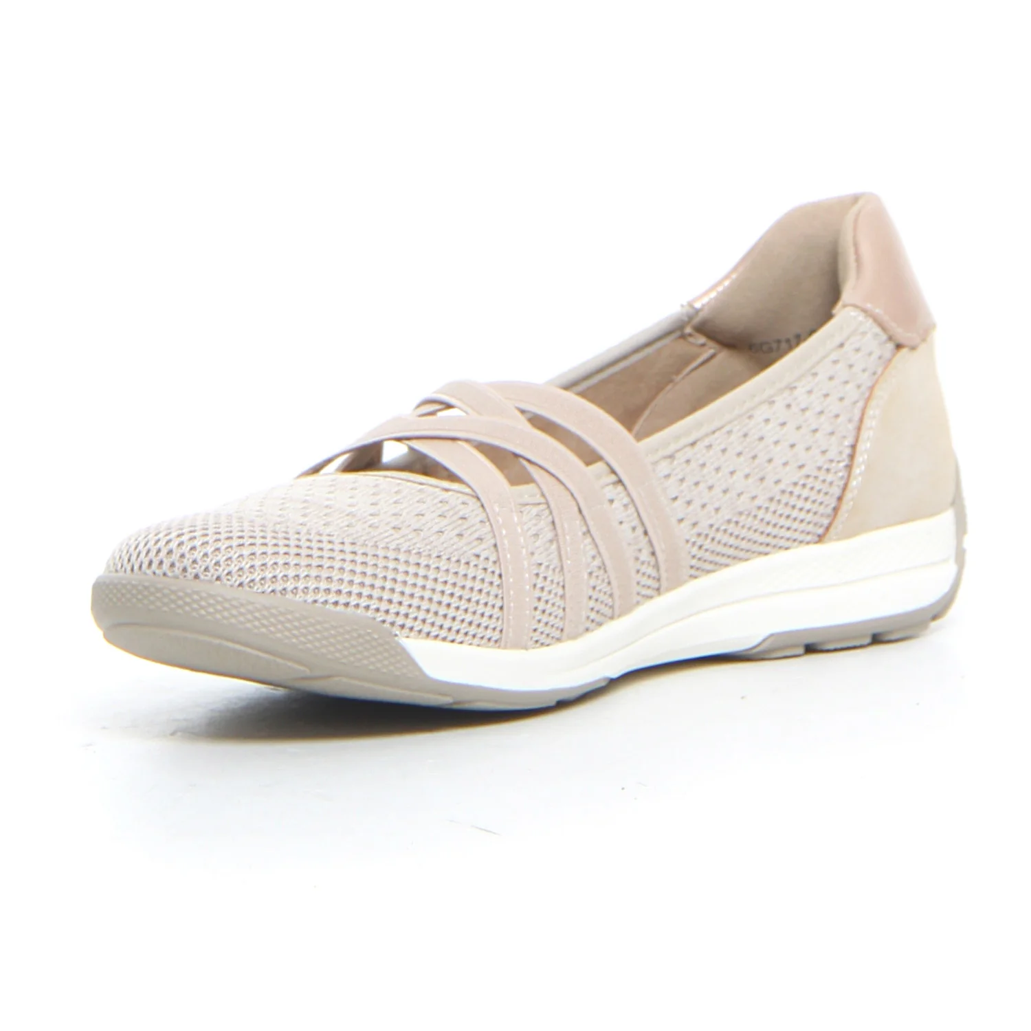 Ballerina sportiva in tessuto beige - Image 3
