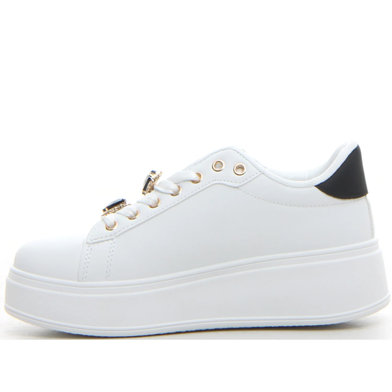 Sneaker con platform white black - Image 2