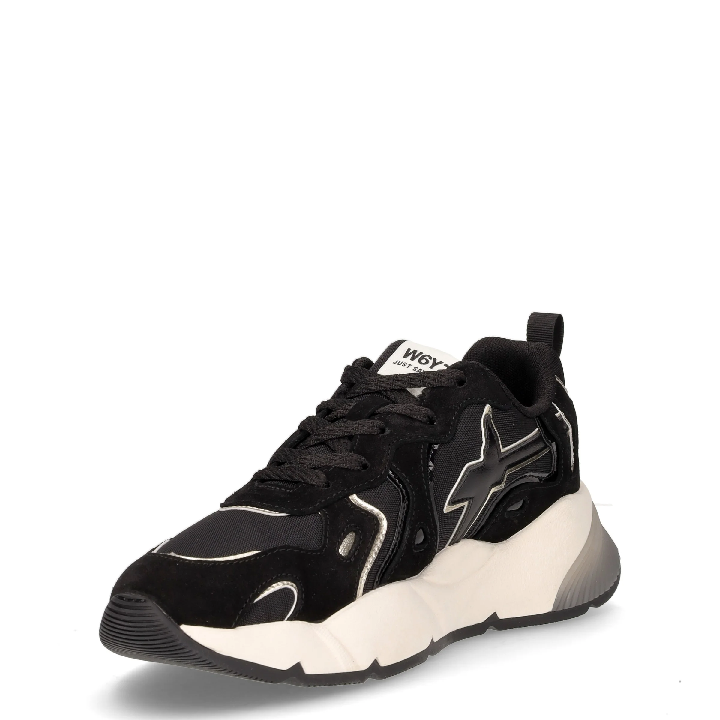 Sarah sneaker in pelle e tessuto nero - Image 3