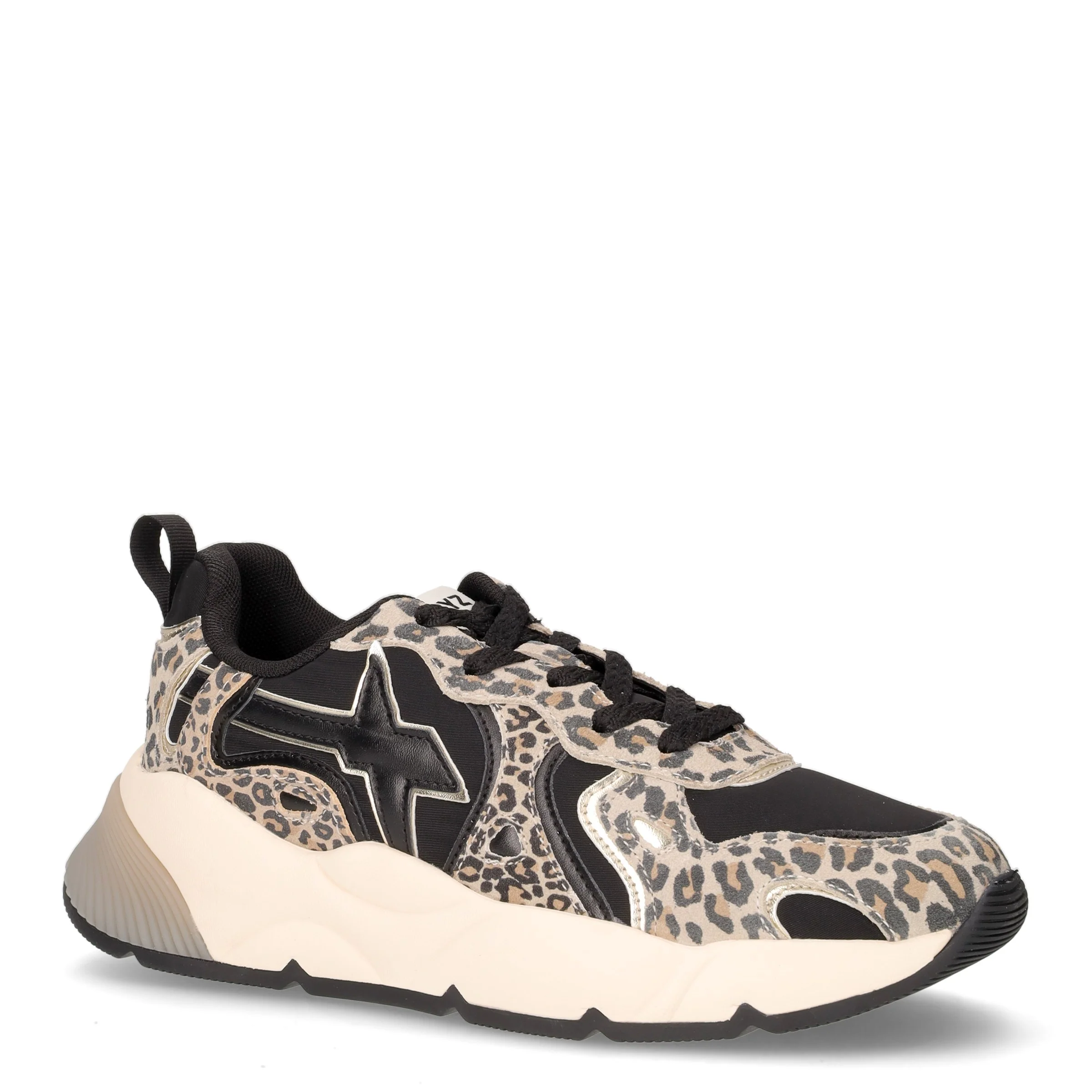 Sarah sneaker in pelle e tessuto nero marrone - Image 2