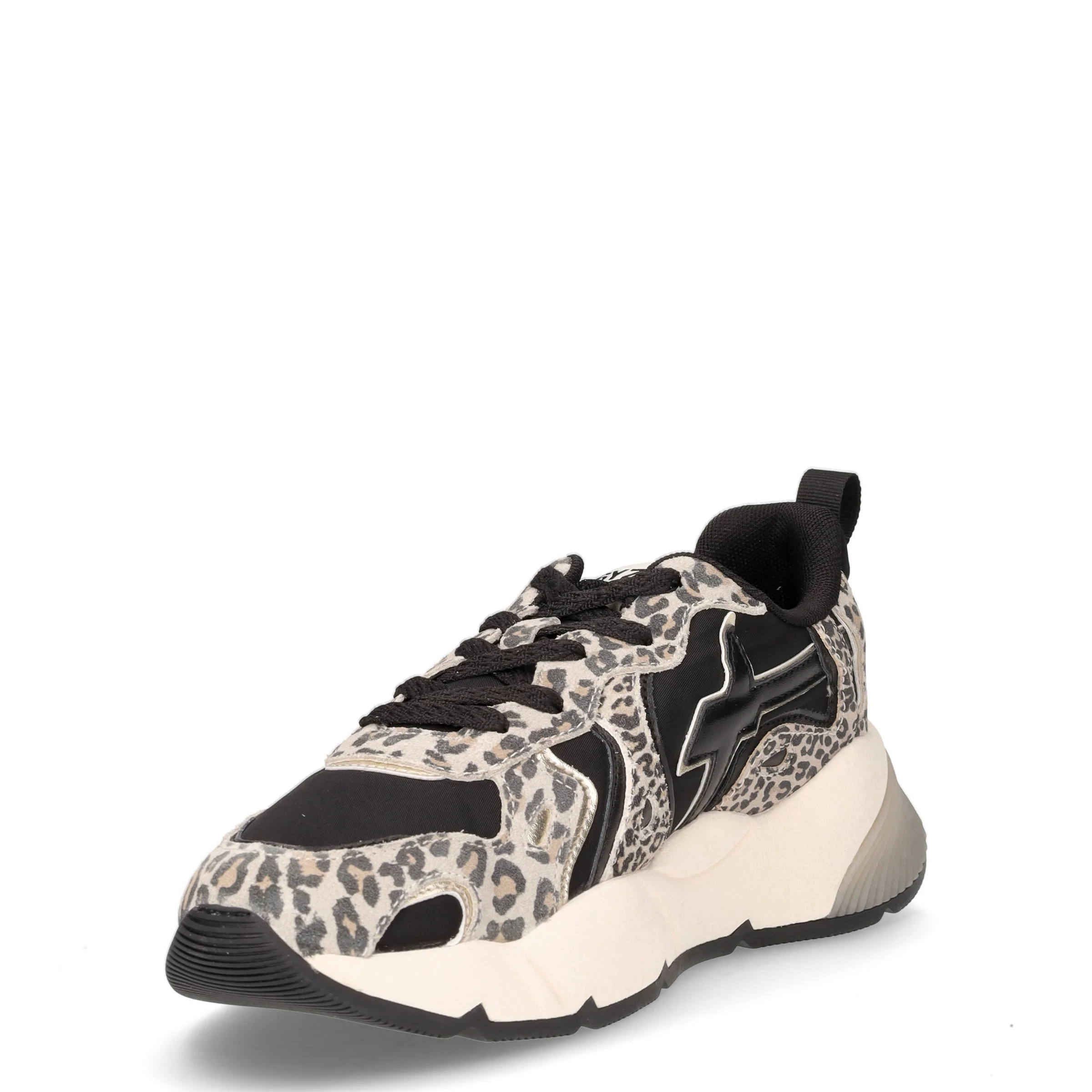 Sarah sneaker in pelle e tessuto nero marrone - Image 3