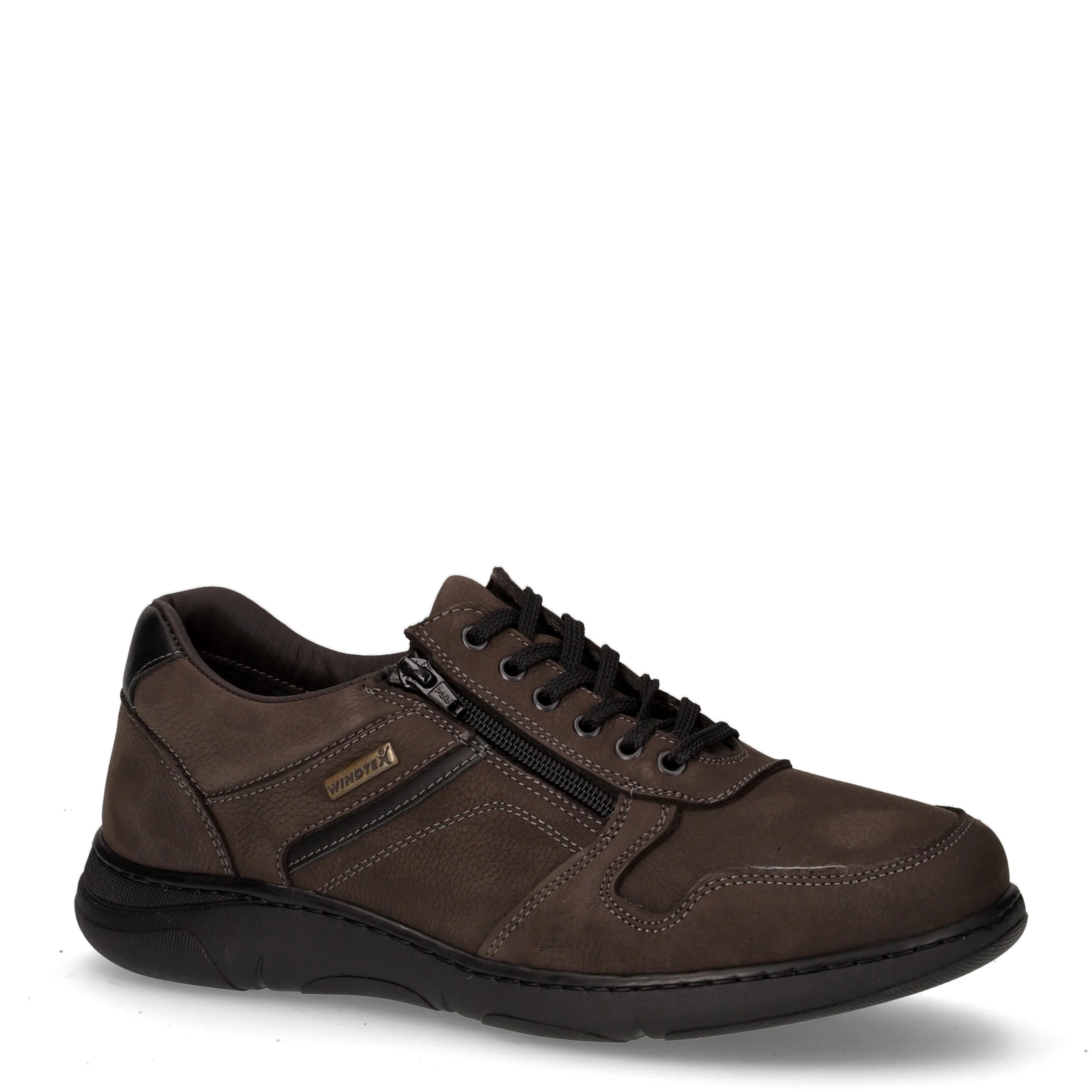 Stringata sportiva in pelle marrone nero - Image 2