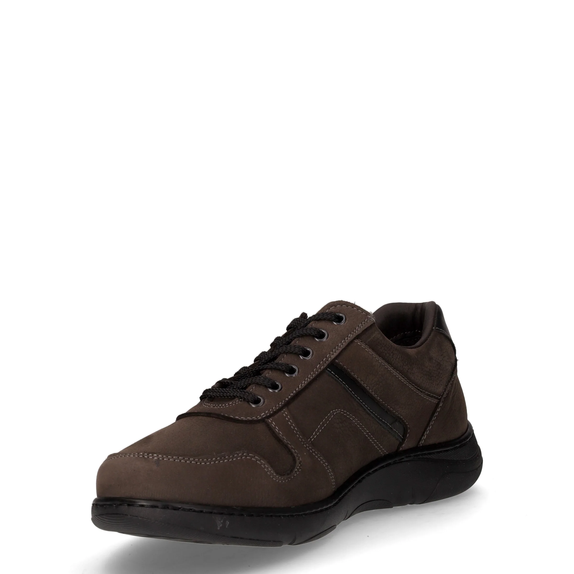 Stringata sportiva in pelle marrone nero - Image 3